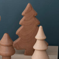 Winteria koristekuusi puinen 18 cm ruskea